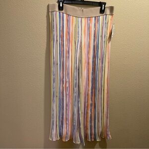 Melissa Paige Pink and Blue Pleated Wide Leg Pants Petite for Casual Wear